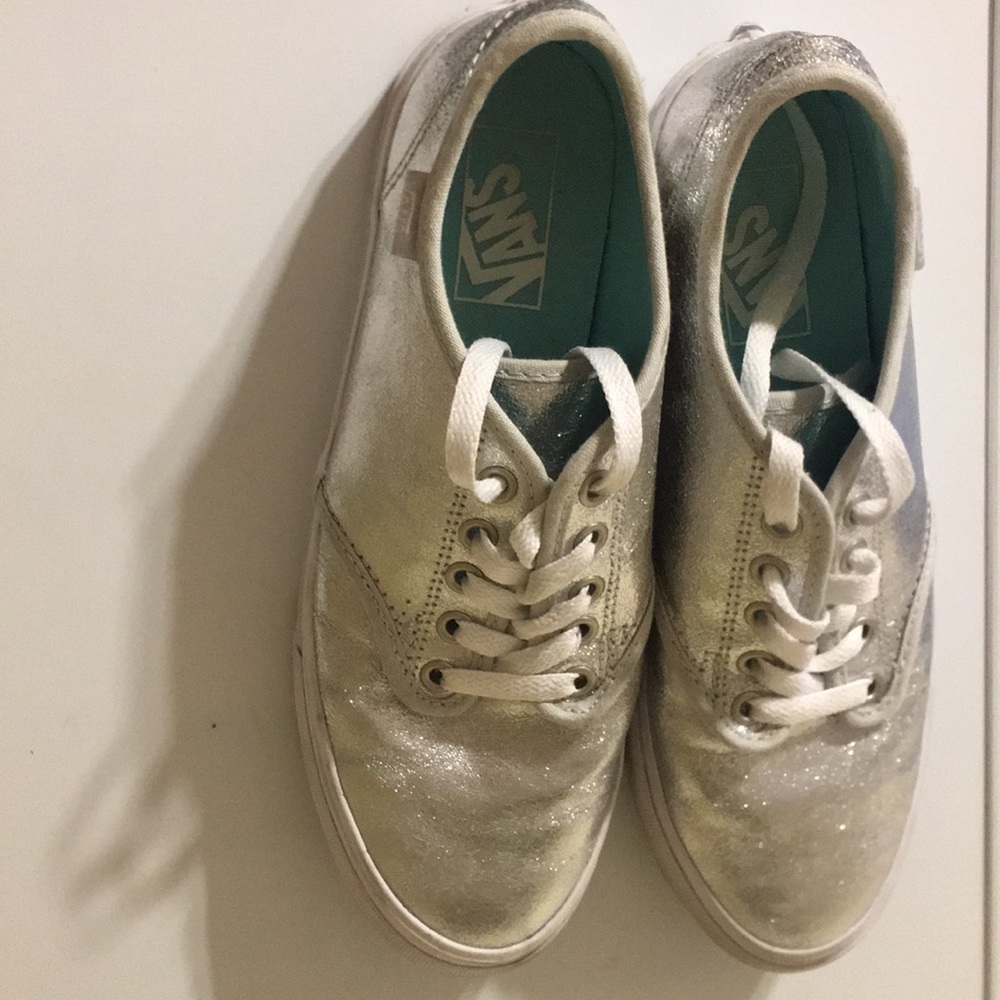 Sparkly silver VANS size 8